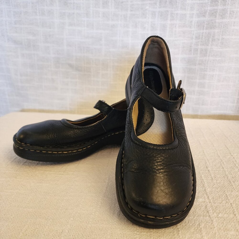 High Sierra W 6.5 Black Pebble Grain leather ALBIE Comfort Shoe Slip On A253